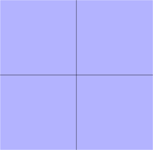 Figure 6. Division by two perpendicular rects that touch the center